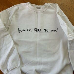 Charli XCX white crewneck “How I’m Feeling Now” era merch size S.